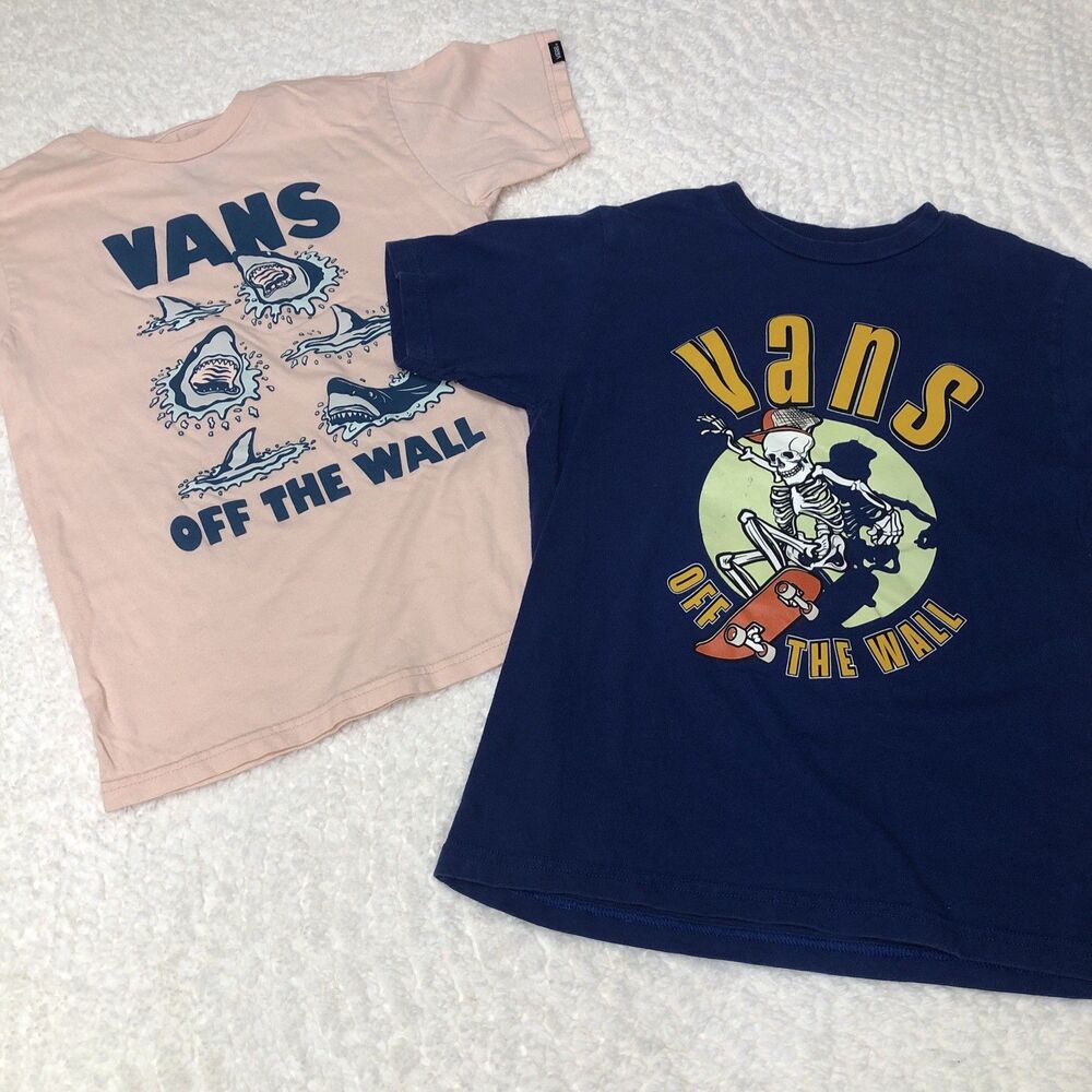VANS Boys Classic Fit Skateboard Skeleton Graphic Short Sleeve Tee Lot 7/XL